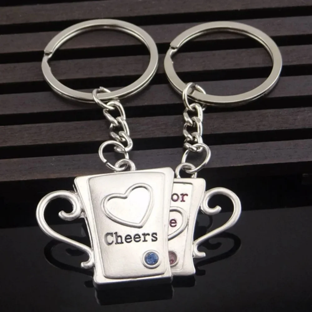 Couples Gift Set 2pc Bundle Love Coffee Tea Cups Beer Mugs Keychain Keyring